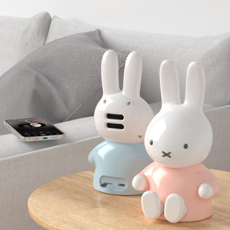 Miffy Bluetooth Hình tượng Loa Thiết kế thẻ TF Loa không dây Siêu trầm 3D Âm thanh kỹ thuật số Loa Rảnh tay MIC Quà tặng Màu sắc: Hồng