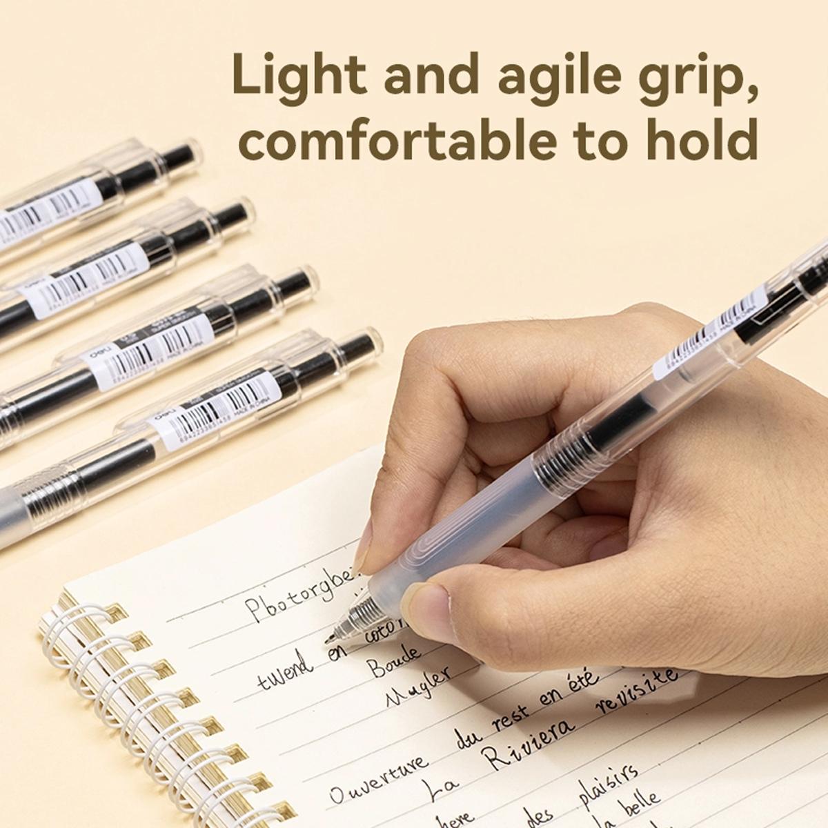 Bút Gel Bấm Siêu Trơn 0.5 mm - Deli EG575-BK - Mực Đen