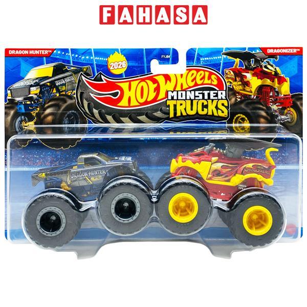 Đồ Chơi Bộ 2 Siêu Xe Monster Trucks - Hot Wheels FYJ64M - Dragon Hunter + Dragonizer