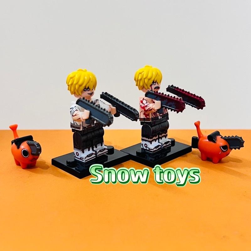 Minifigures Chainsaw man - Mô hình đồ chơi mini Chainsaw man - Denji Pochita Quỷ cưa lắp ráp lắp ghép xếp hình Pochita