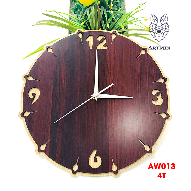 AW013 - Đồng Hồ Gỗ Treo Tường – Décor Trang Trí Cute