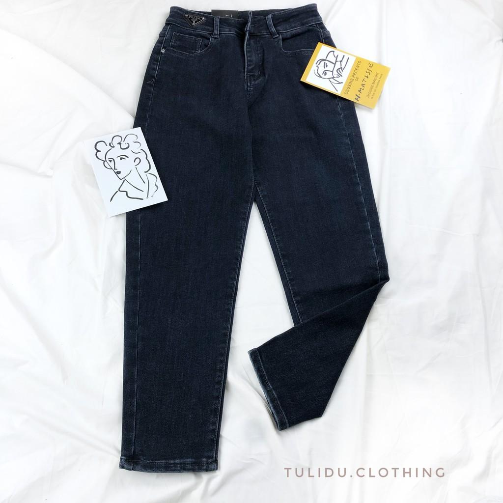 Quần Jean Nữ Dáng Baggy Cạp Lưng Cao Trơn Hàng Cao Cấp Quần Bò Nữ Co Giãn 94.19