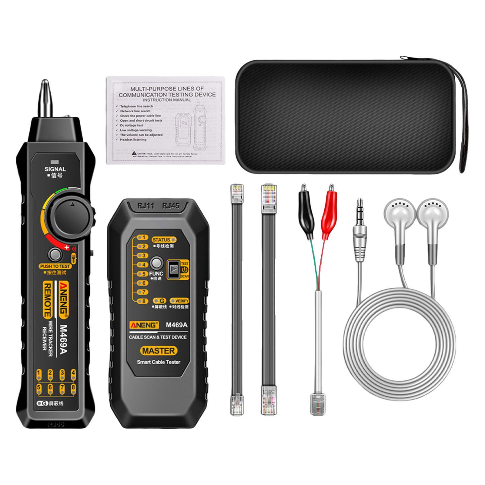 Network Cable Tester Networking Tool RJ45 + RJ11 Line for Optical Cat