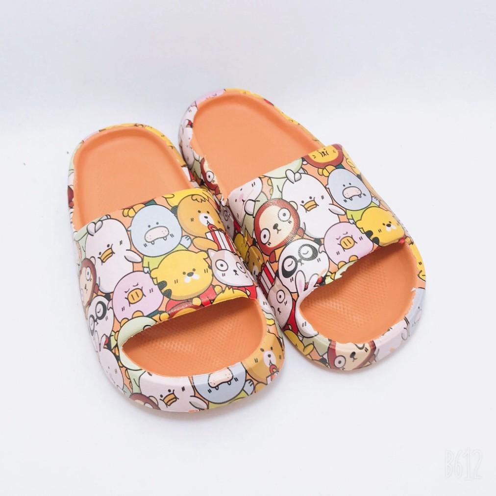 DÉP BÁNH MÌ HOẠ TIẾT HOAT HÌNH CUTE CHO BÉ VÀ NỮ - chất liệu tốt , mang êm chân , đế dày chống trơn trợt bền DT