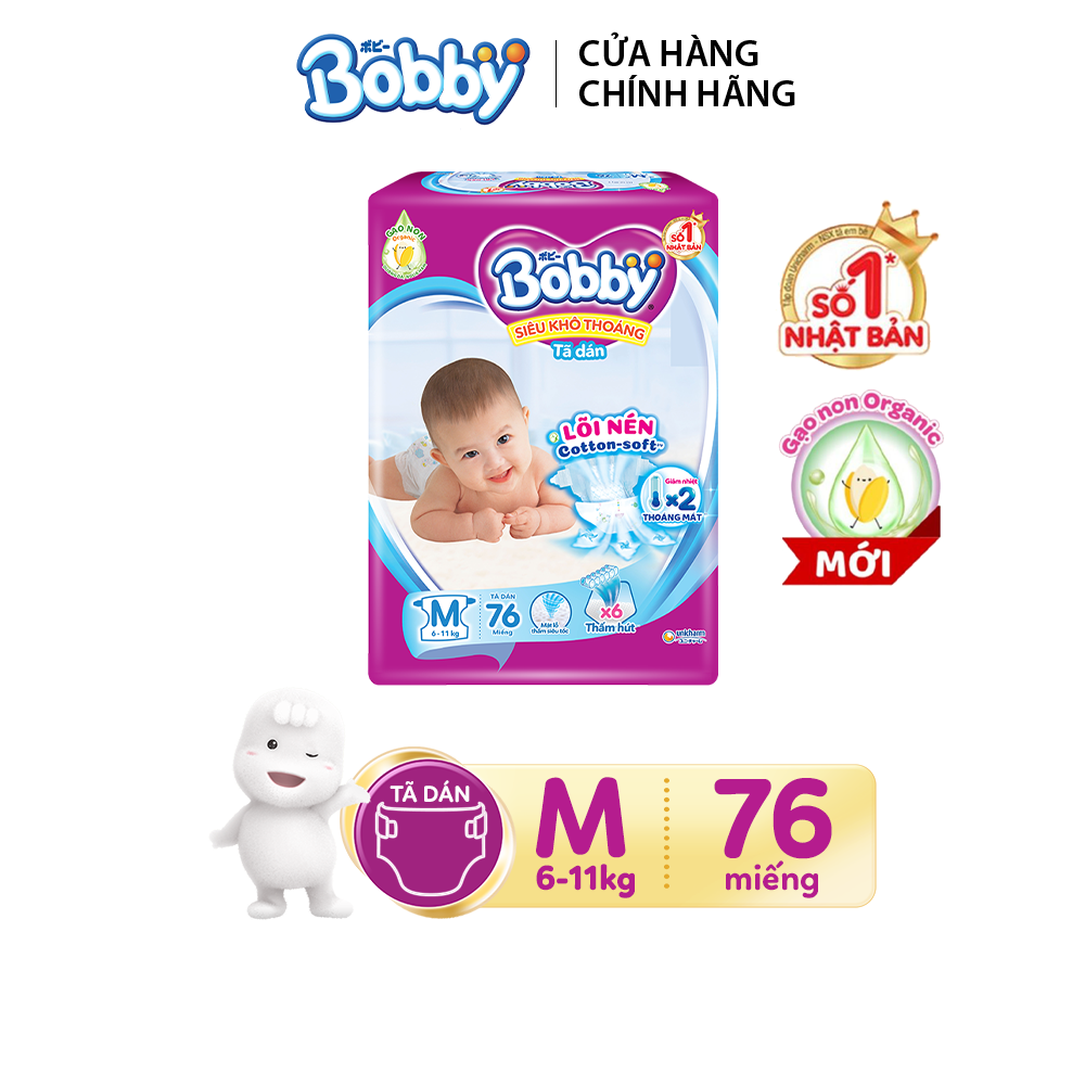 Tã dán Bobby Fresh Siêu Thấm - Khô Thoáng