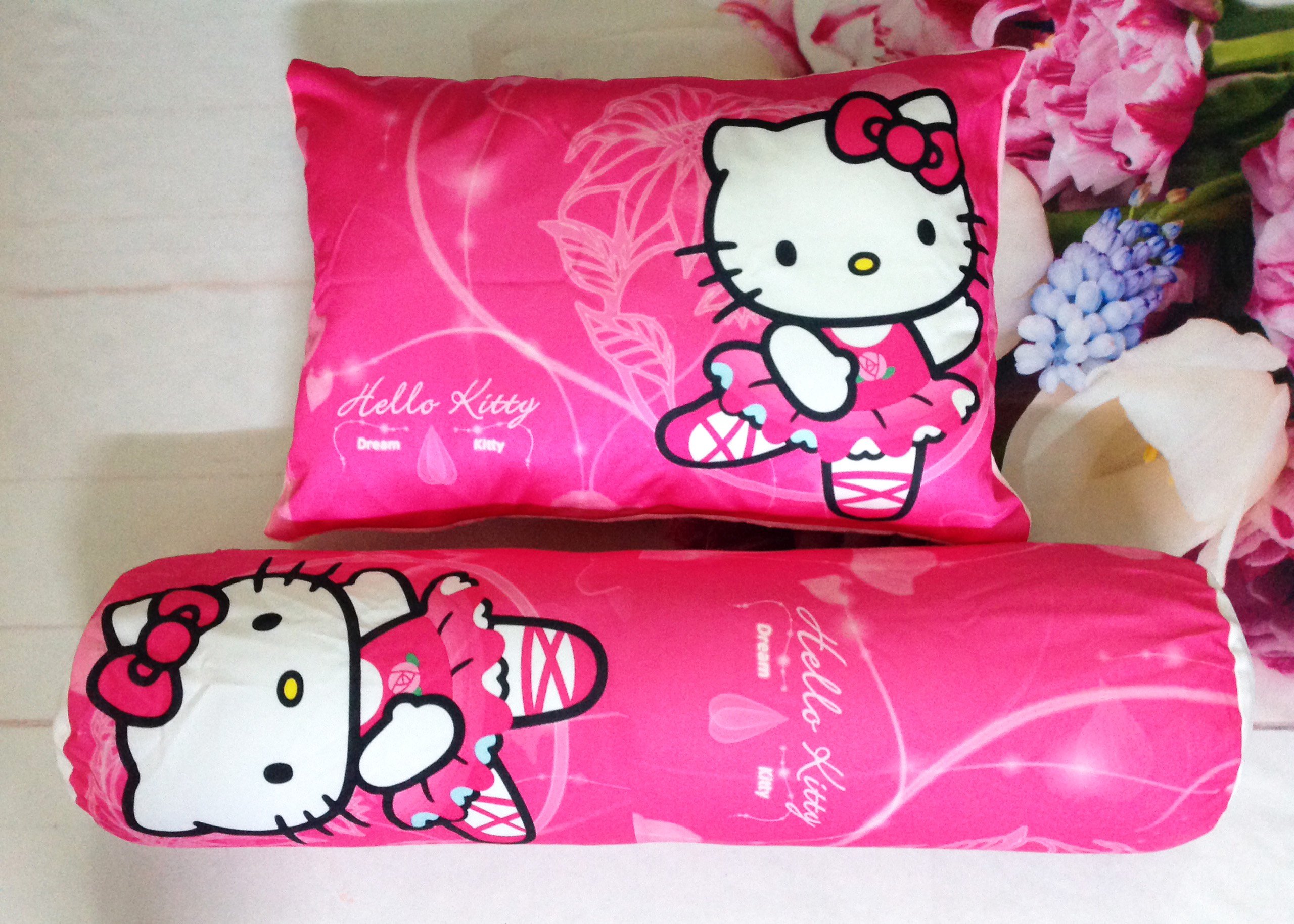 Set vỏ gối nằm và vỏ gối ôm mẫu Kitty