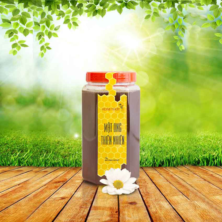 Combo Mật Ong Thiên Nhiên Honeyboy (1kg) + Mật Ong Sữa Chúa Honeyboy (500ml)