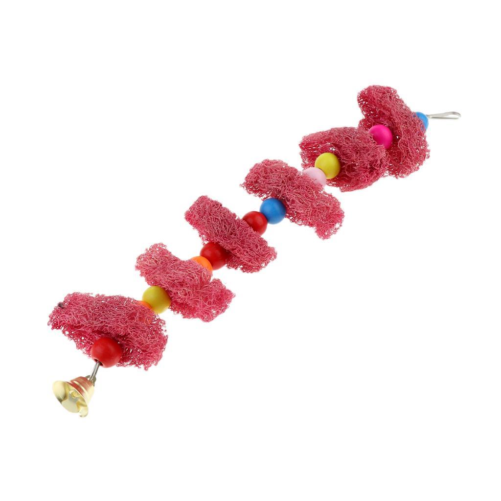 Pet Bird Cage Swing Perches Stand Platform Chew Climb Bell Toy