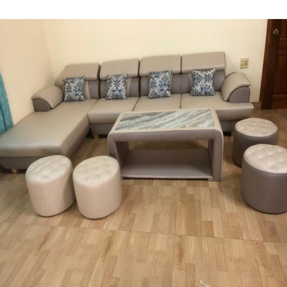 Bộ bàn ghế sofa da phòng khách đẹp