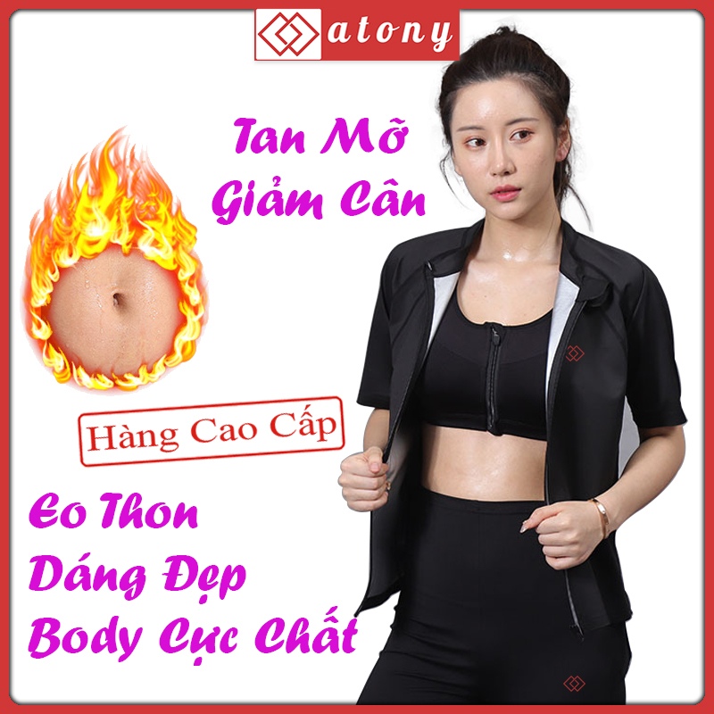 Áo Đổ Mồ Hôi Giảm Mỡ Bụng ATONY - Hàng Cao Cấp, Giúp Sinh Nhiệt, Đốt Cháy Calories, Mỡ Thừa, Hỗ Trợ Tập Gym/Yoga/Chạy Bộ/Zumba