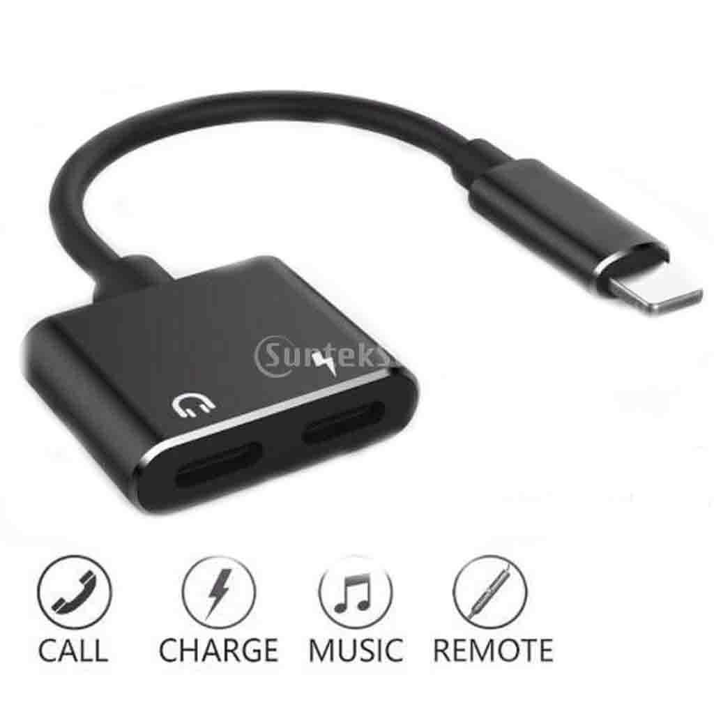 Splitter Adapter Dual Audio and Charge Cable for iPhone 7 8