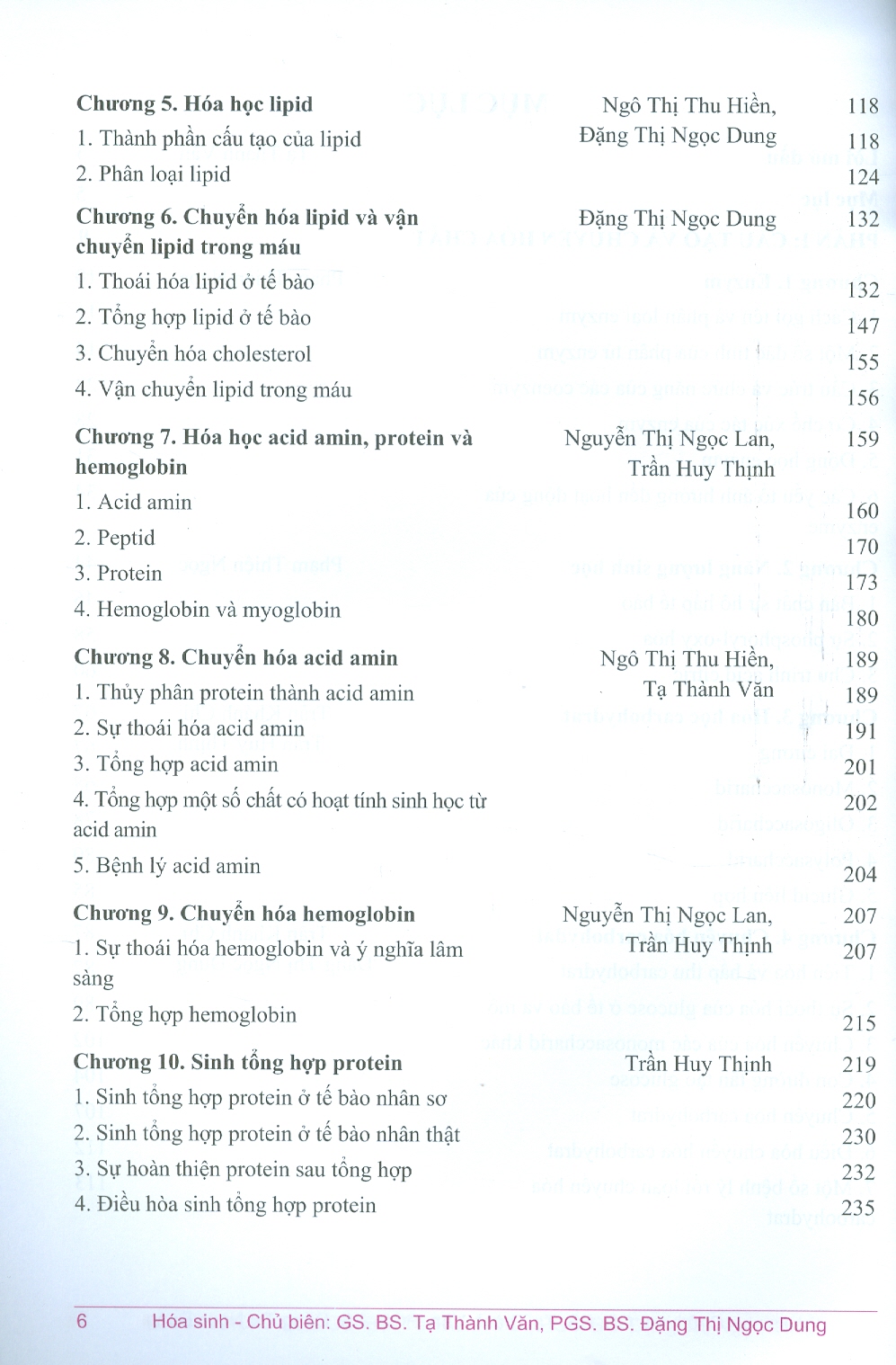 Hóa Sinh (Sách đào tạo bác sĩ y khoa) (Xuất bản lần thứ tư có sửa chữa và bổ sung) - Chủ biên: GS.BS. Tạ Thành Văn, PGS.BS. Đặng Thị Ngọc Dung