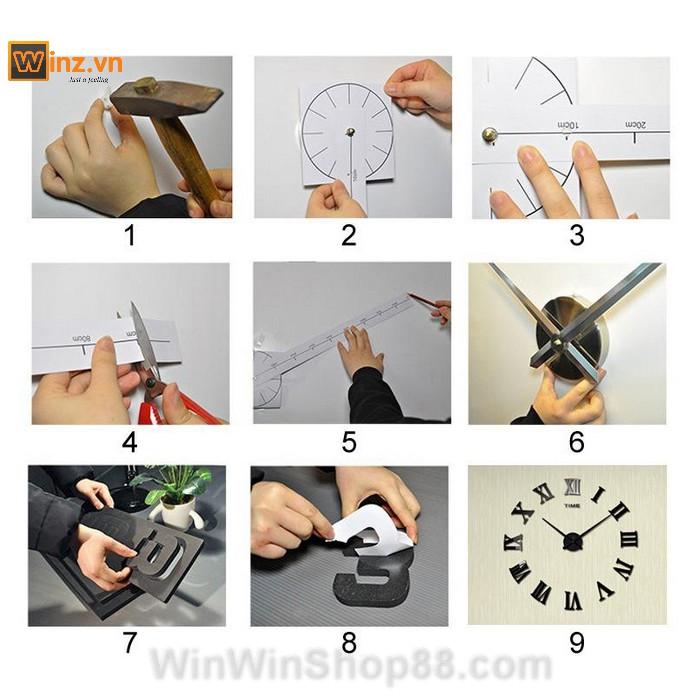 Đồng hồ dán tường số La Mã V.2 - Winz.vn