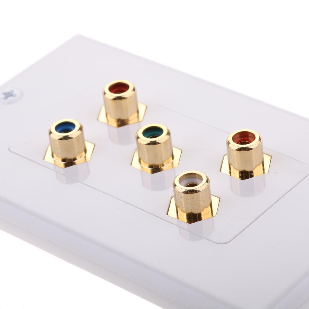 5 RCA Component insert Wall Plate Female to Female US