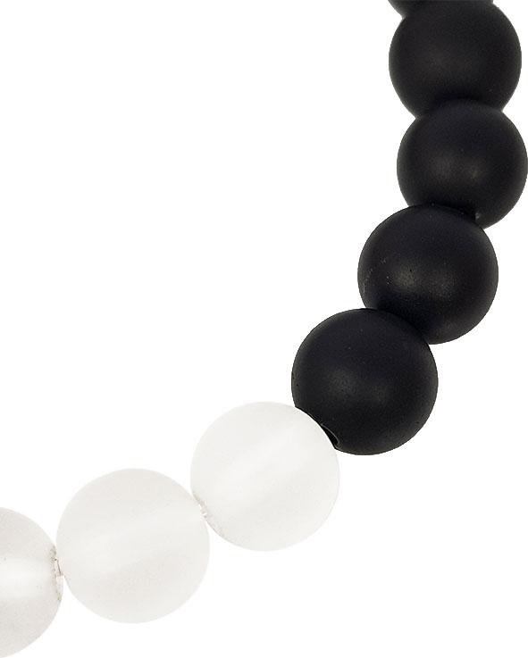 Vòng Tay Đá Nham Thạch Mix Thạch Anh Trắng Mệnh Thủy Charm Hoa Tuyết Laliz NR.01