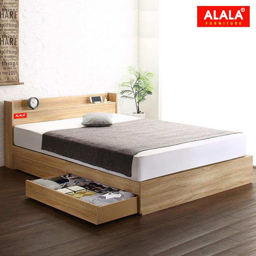 Hình ảnh Giường ngủ ALALA10 + 2 hộc kéo / Miễn phí vận chuyển và lắp đặt/ Đổi trả 30 ngày/ Sản phẩm được bảo hành 5 năm từ thương hiệu ALALA/ Chịu lực 700kg