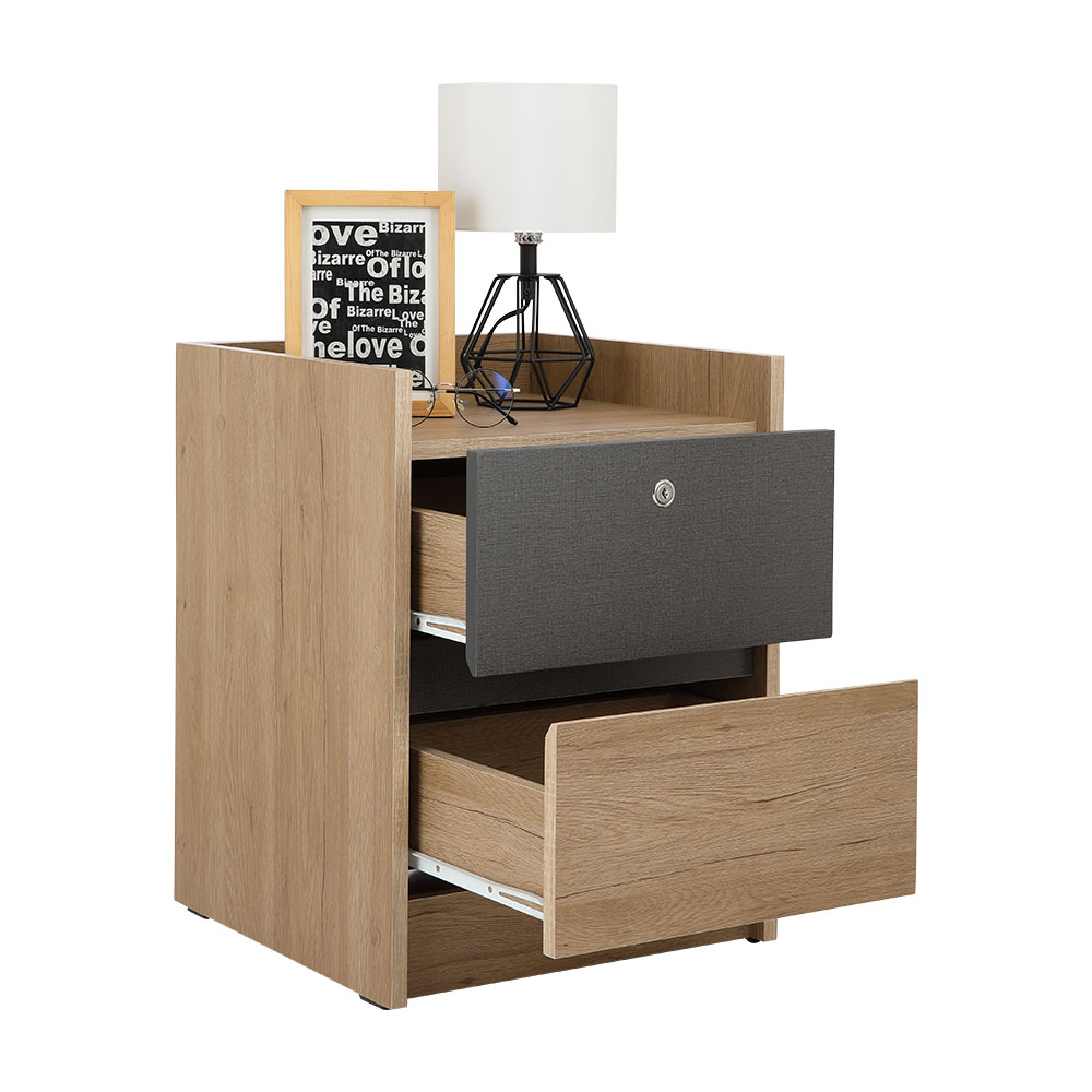 Tủ ngăn kéo gỗ 2 tầng, 1 ngăn khóa AUGUSTA kiểu dáng đơn giản kết hợp 2 tông màu | Index Living Mall - Phân phối độc quyền tại Việt Nam