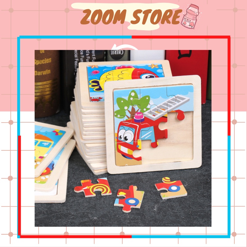 Đồ chơi xếp hình lắp ráp tranh ghép gỗ 9 mảnh chất lượng cho bé ZoomStore