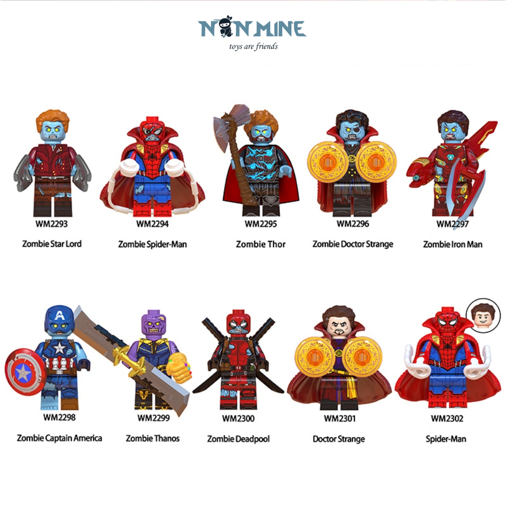 Minifigures Lắp Ráp Mô Hình Nhân Vật Người Nhện Hoạt Hình Truyện Tranh Siêu Anh Hùng Marvel Doctor Thor WM6132