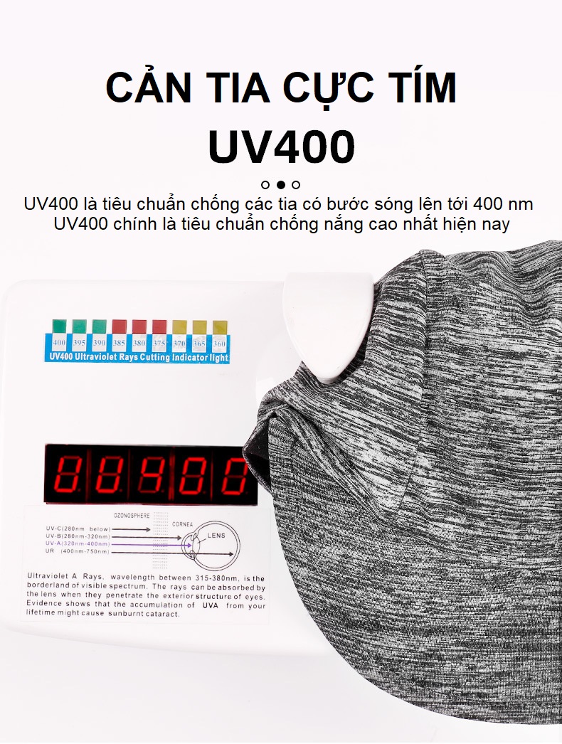 Khăn trùm đầu chống nắng nam fullface NJ09 - Cản 95% tia UV có hại - Vải Lycra mỏng, nhẹ, đàn hồi, thông thoáng