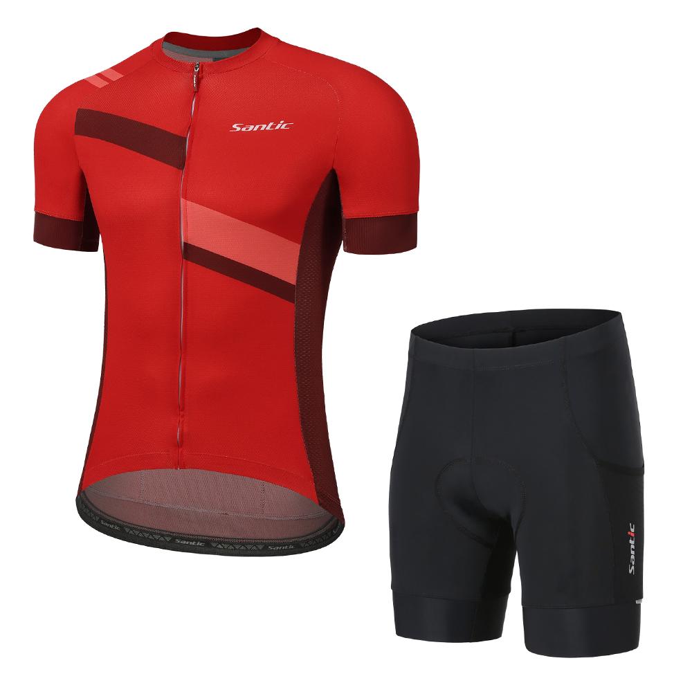 Santic Nam Bộ Quần Áo Đi Xe Đạp Ngoài Trời MTB Thể Dục Quần Short 4D Có Đệm Bộ Đồ Phù Hợp Với Tay Ngắn Xe Đạp Đường Trường Activewear Kích Thước Châu Á Color: 2220W-KM1C05136H Size: 3XL