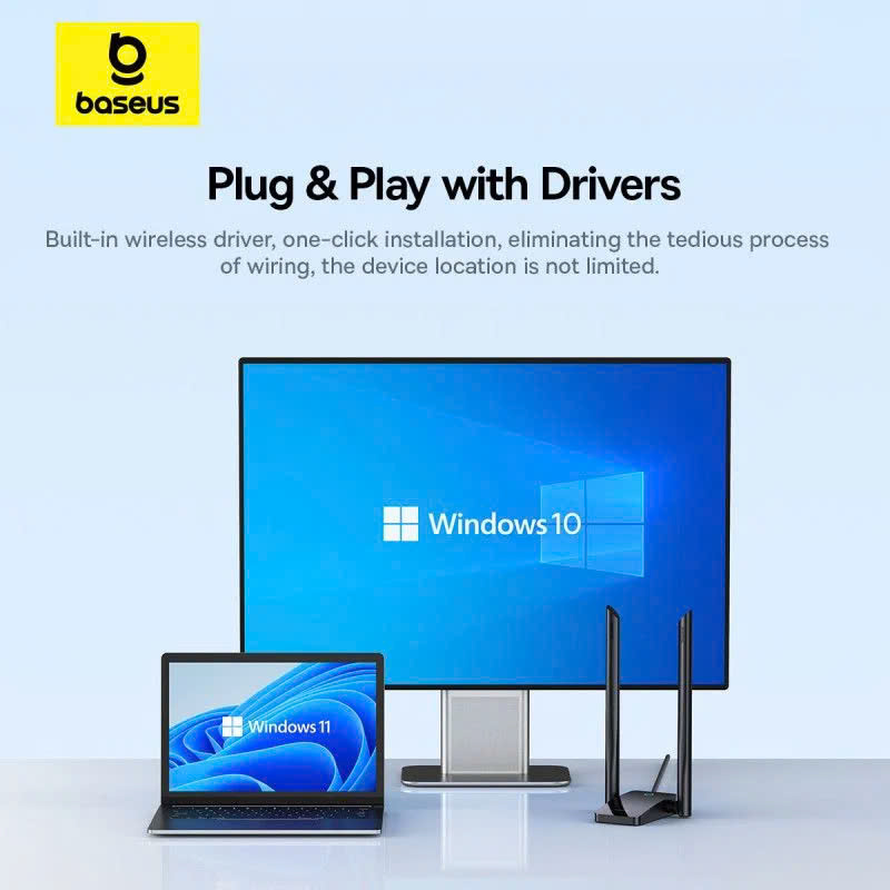 USB Wi-Fi 5/6 Baseus FastJoy Series WiFi Adapter (Ăng-ten ngoài) [ hàng chính hãng