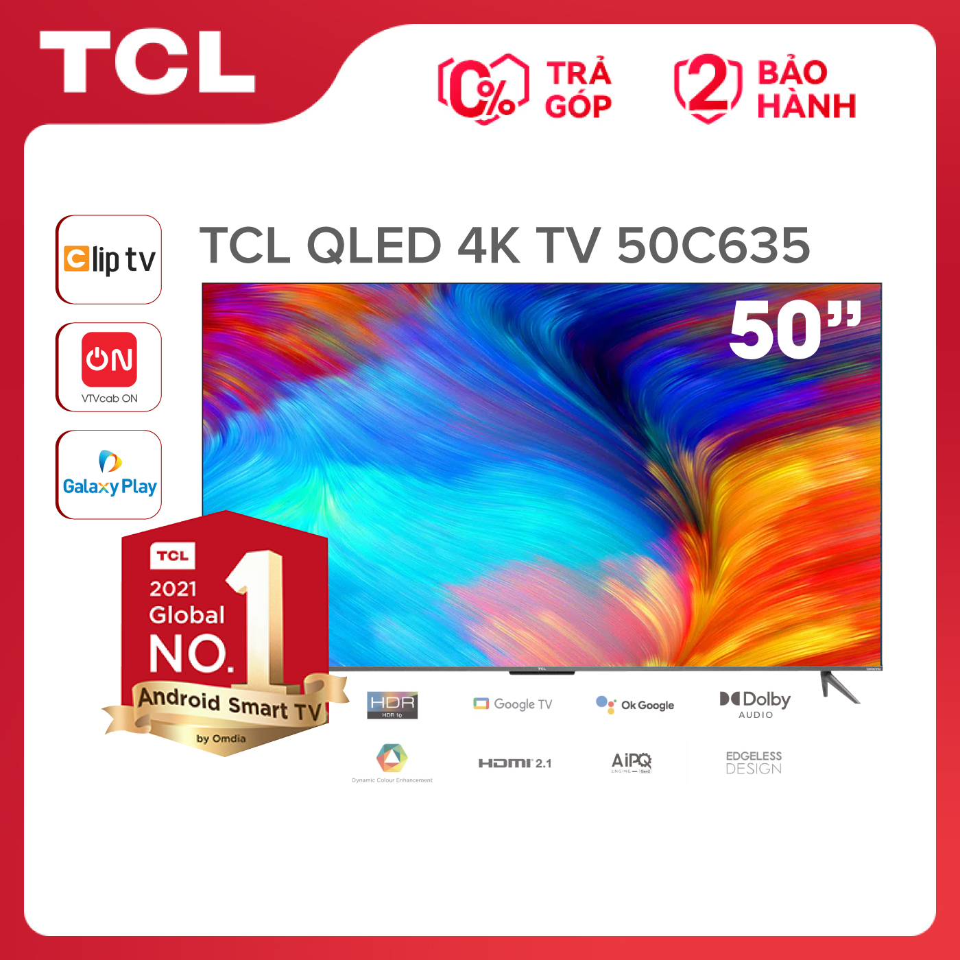 [SẢN PHẨM MỚI] QLED TV 4K UHD - Tivi 50" 50C635 - Hàng chính hãng