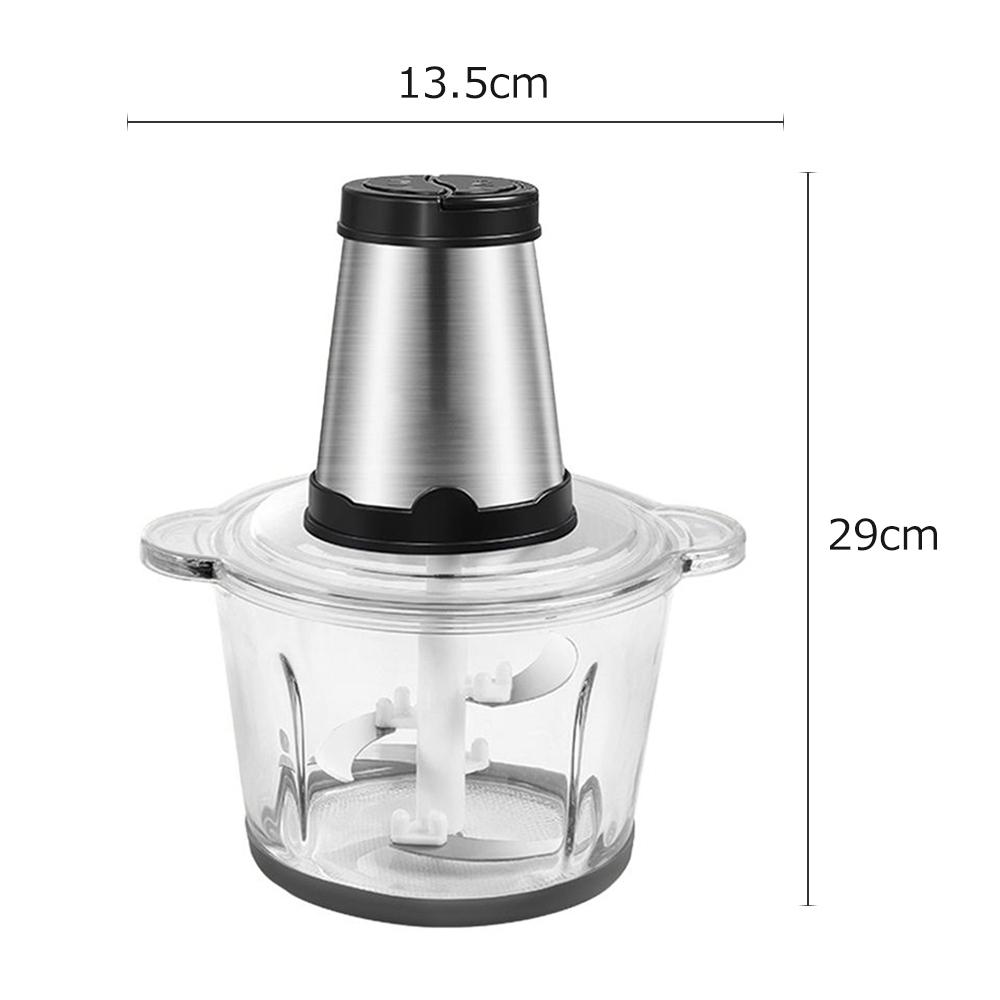 Electric Meat Grinder Homgeek 2L Large Household Capacity Stainless Steel 2 Gears 250W High Power Kitchen Cooker Blender