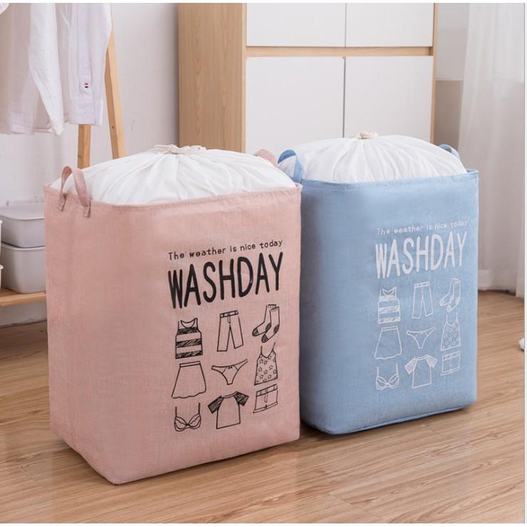 Giỏ đựng quần áo bằng vải cỡ lớn, Túi đựng chăn màn đa năng WASHDAY có thể gấp gọn, Vintage xinh xắn