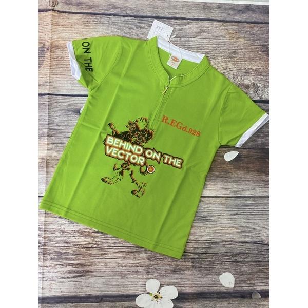 Áo Thun Bé Trai Size 11-21Kg, 18 Tháng 5 Tuổi, In Hình Cổ Khoá Khéo, Thun Co Giãn Tốt Nhiều Màu