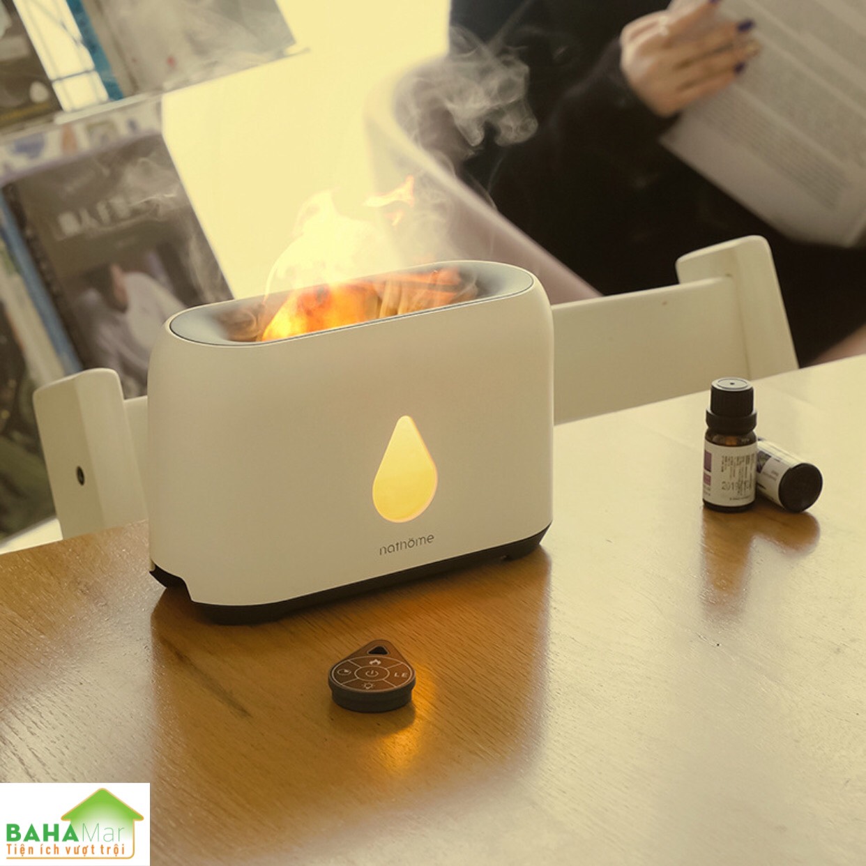 MÁY PHUN SƯƠNG TẠO ẨM MÔ PHỎNG NGỌN LỬA 3D ĐÈN LED - KHUẾCH TÁN TINH DẦU "BAHAMAR"