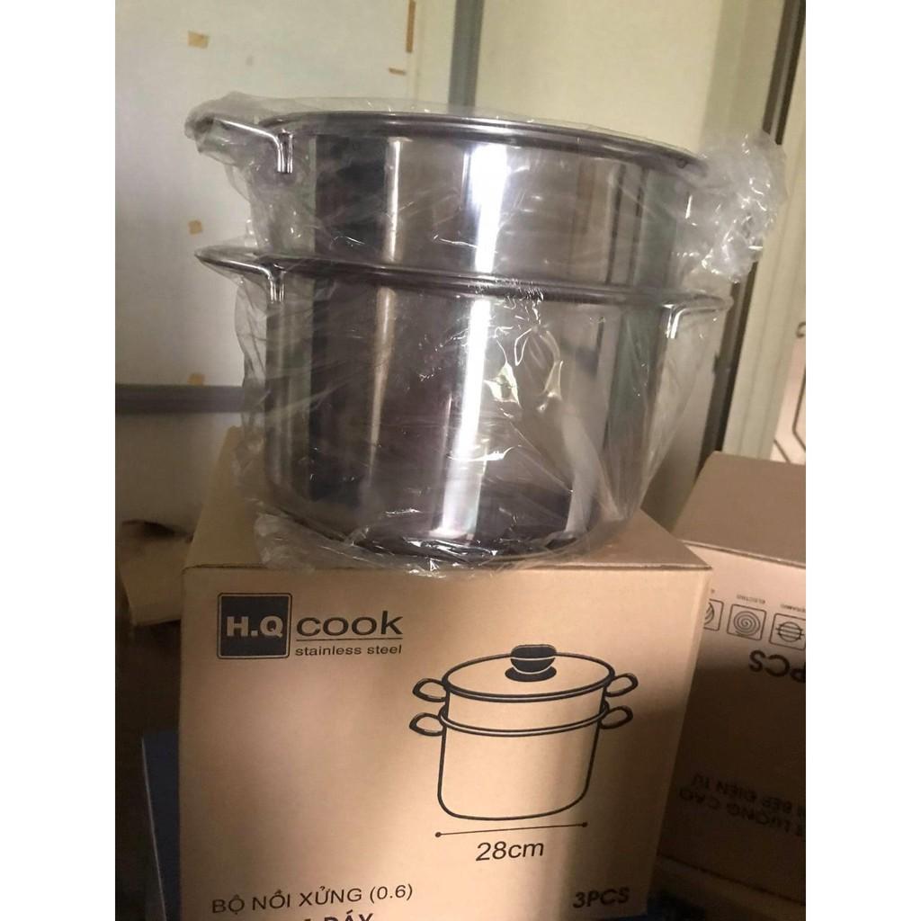 NỒI XỬNG HẤP HQ COOK 28CM NẮP KÍNH CƯỜNG LỰC AN TOÀN