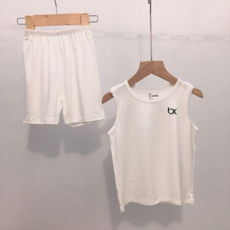 Bộ ba lỗ Bé Xíu Bexiu màu trơn chất thun lạnh mềm mịn mát cho bé trai và bé gái từ 5-19kg HÀNG CAO CẤP