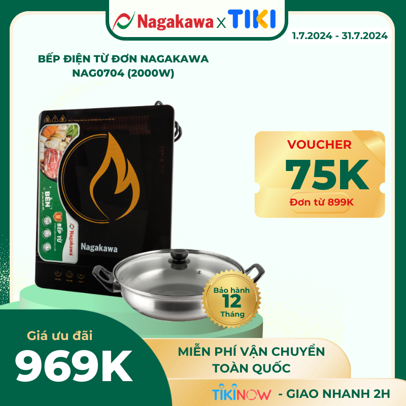 Bếp Điện Từ Đơn Nagakawa Nag0704 2000W - Hàng Chính Hãng