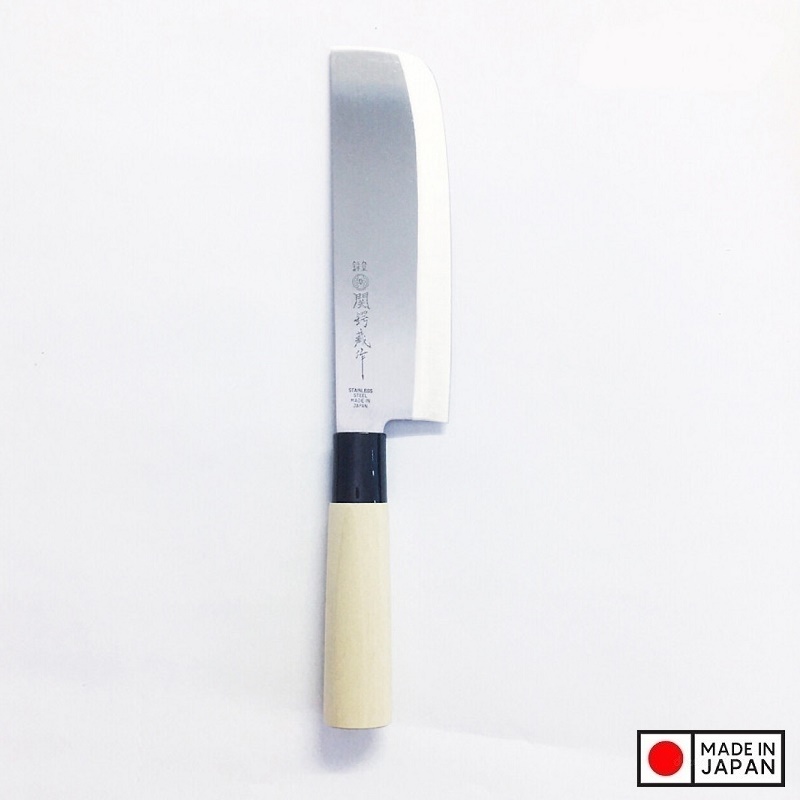 Dao thái cắt rau cán gỗ của Nhật Bản lưỡi dài17.3cm thép không gỉ - Hàng nội địa Nhật Bản |#Made in Japan|
