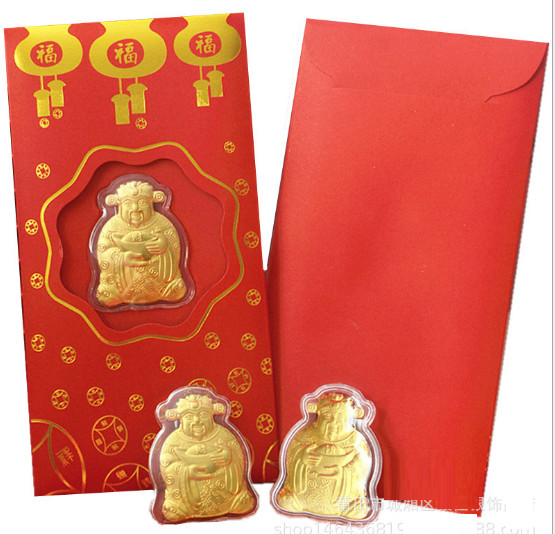 Bao lì xì Thần Tài mạ vàng may mắn rước Tài Lộc, quà tết ý nghĩa-GD409-LiXi-ThanTaiVang