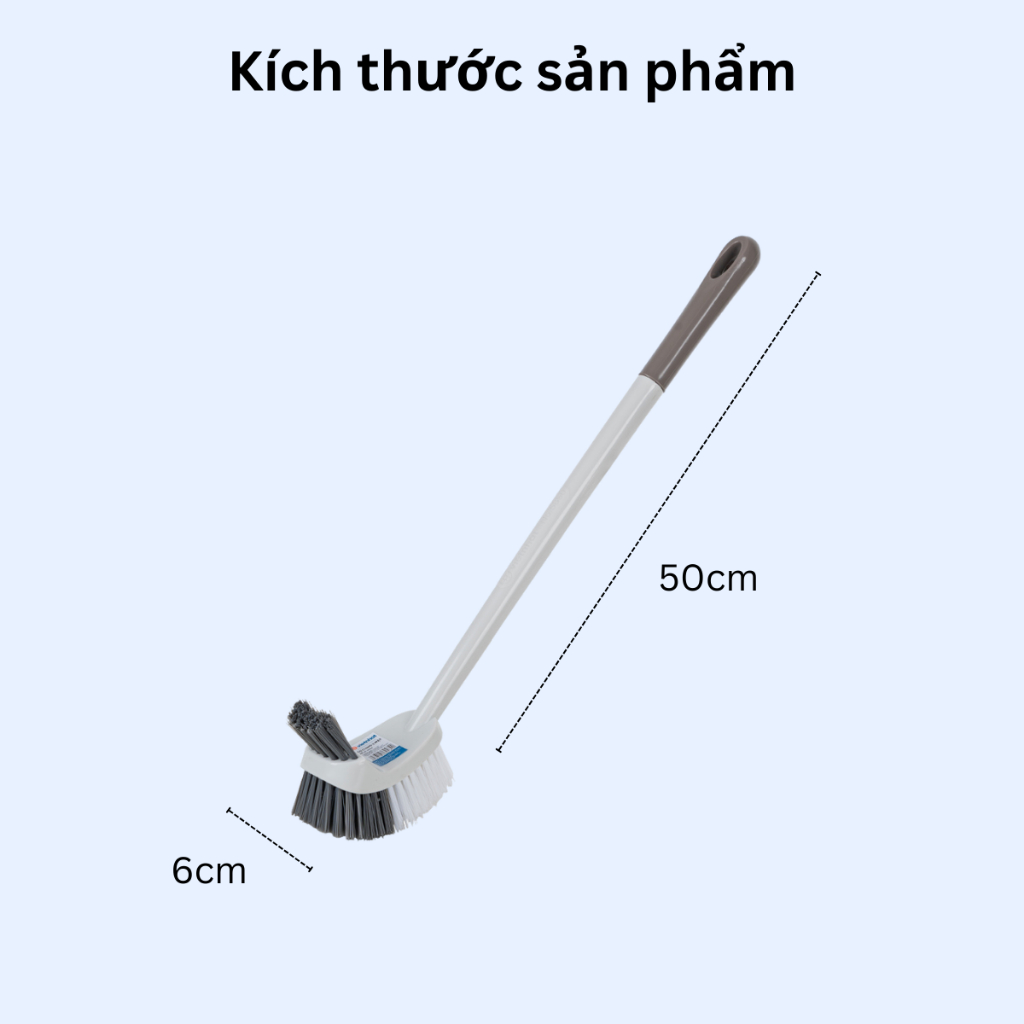 Cọ cong 2 mặt Việt Nhật 5850, Cọ bồn cầu cong, Cọ nhà vệ sinh, Bàn chải nhà tắm