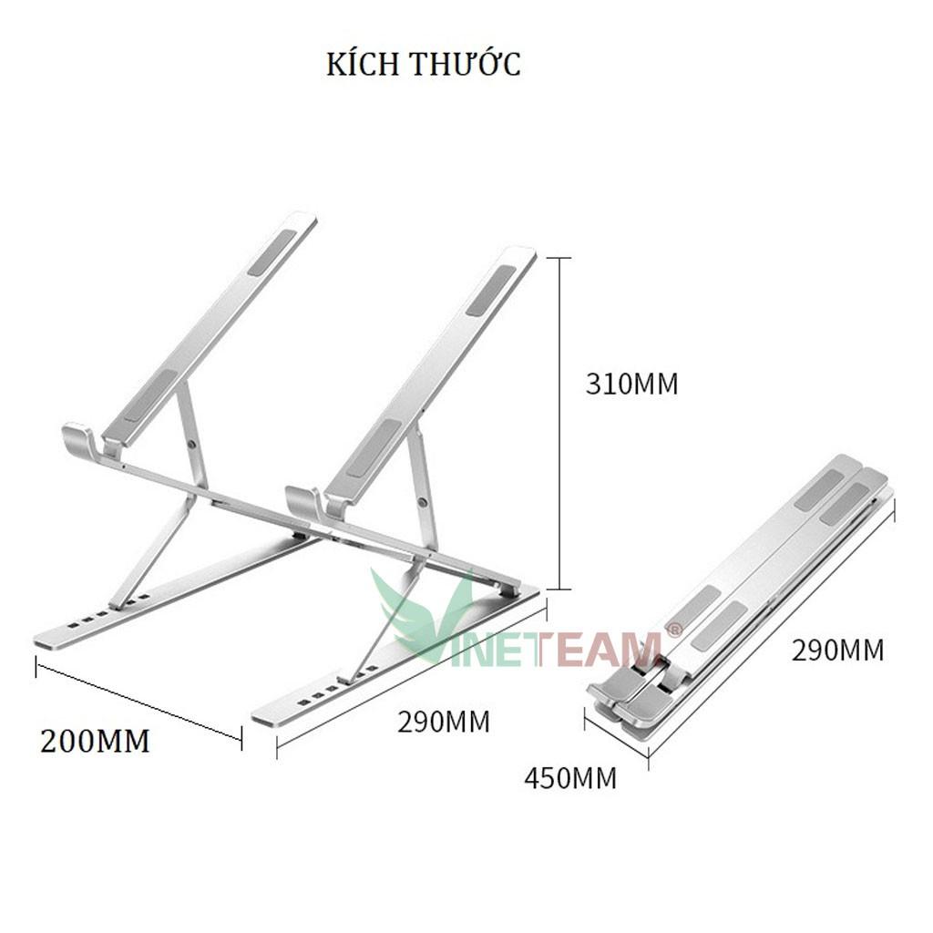 Giá đỡ laptop nhôm thiết kế thông minh 2 tầng điều chỉnh độ cao, gấp gọn ,nâng tản nhiệt laptop N8 -DC4390