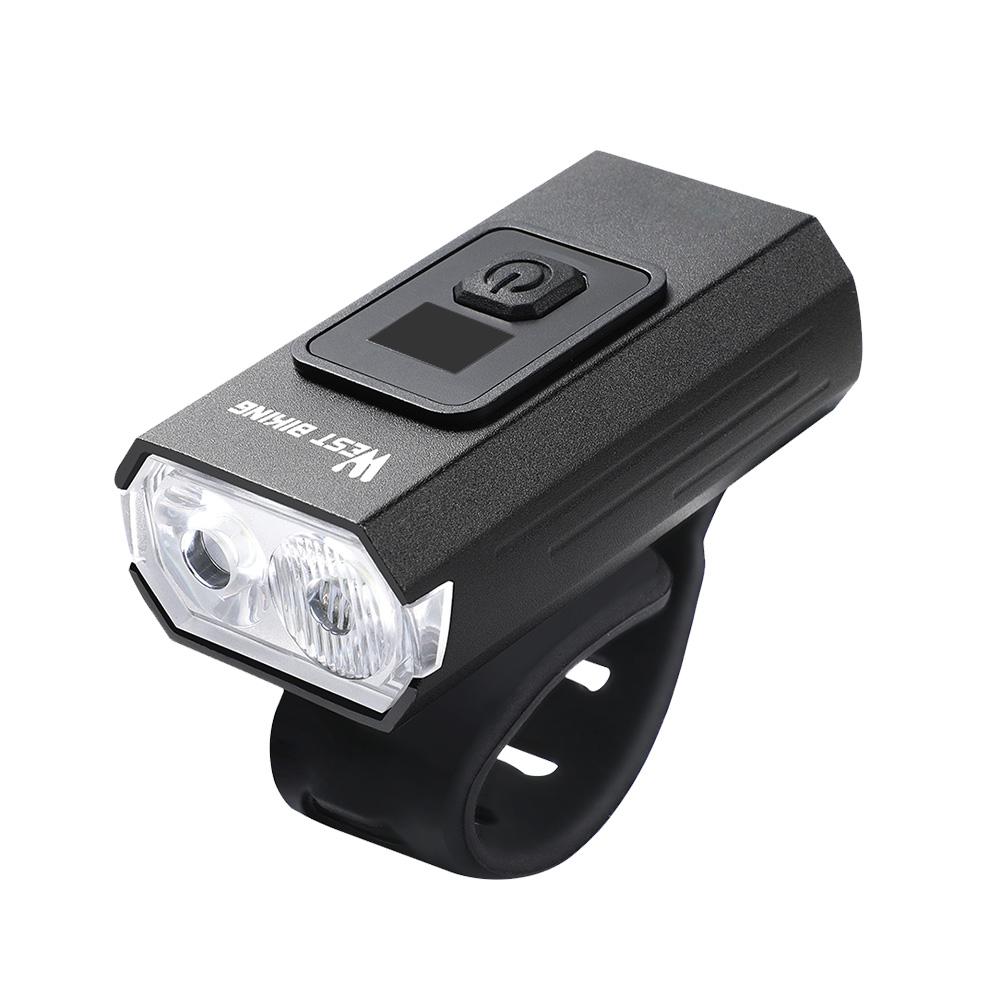 Đèn pin xe đạp leo núi WEST BIKING Đèn pin chiếu sáng mạnh, sạc USB