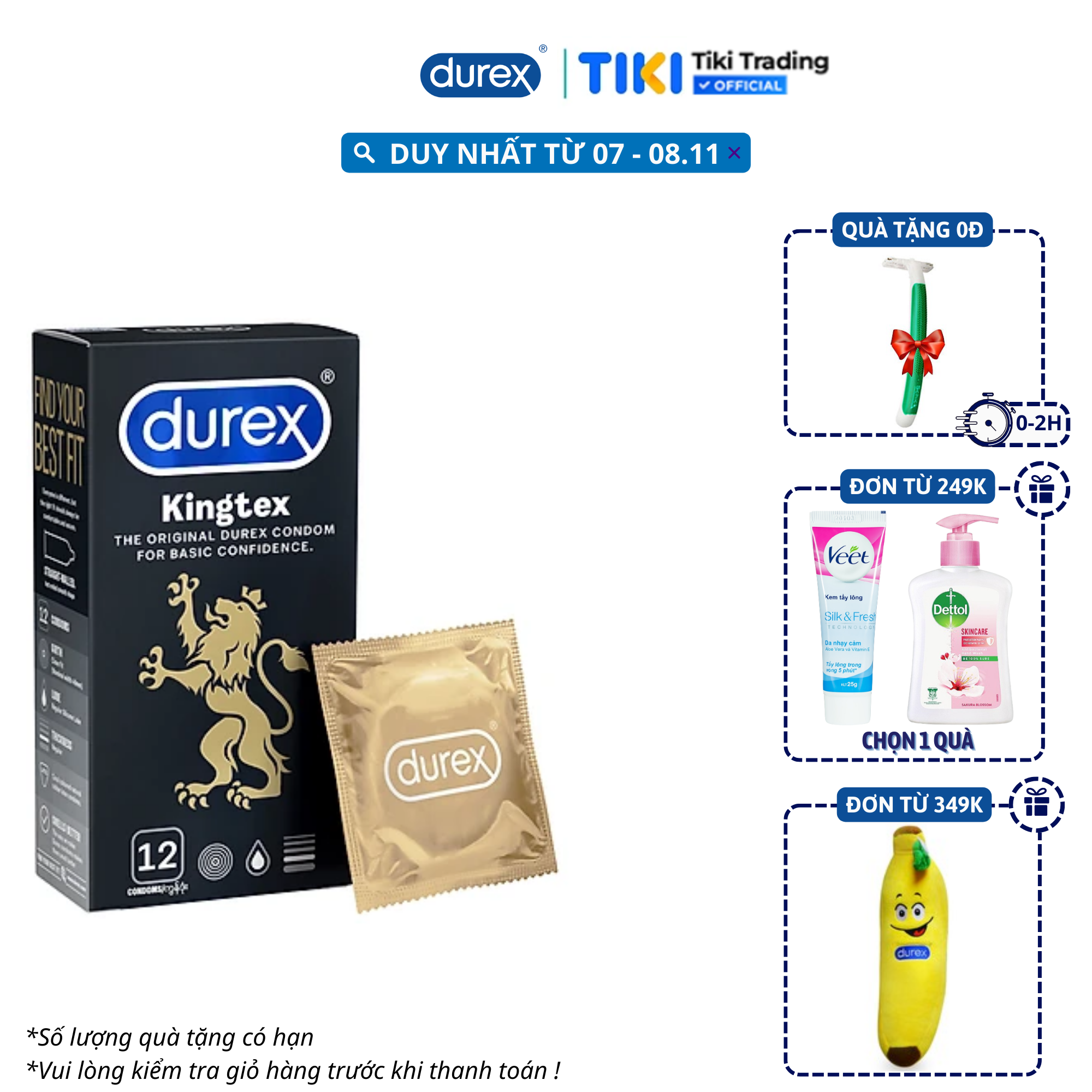 Bao cao su Durex Kingtex 12 bao