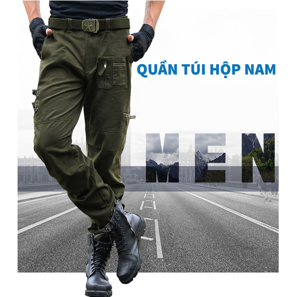 Quần Túi Hộp Nam Lính Mỹ US ARMY U768 Cao Cấp, Chất Liệu Vải Kaki,Bền Màu, Ống Rộng Phong Cách, Thiết kế Túi Hộp- HÀNG CHÍNH HÃNG