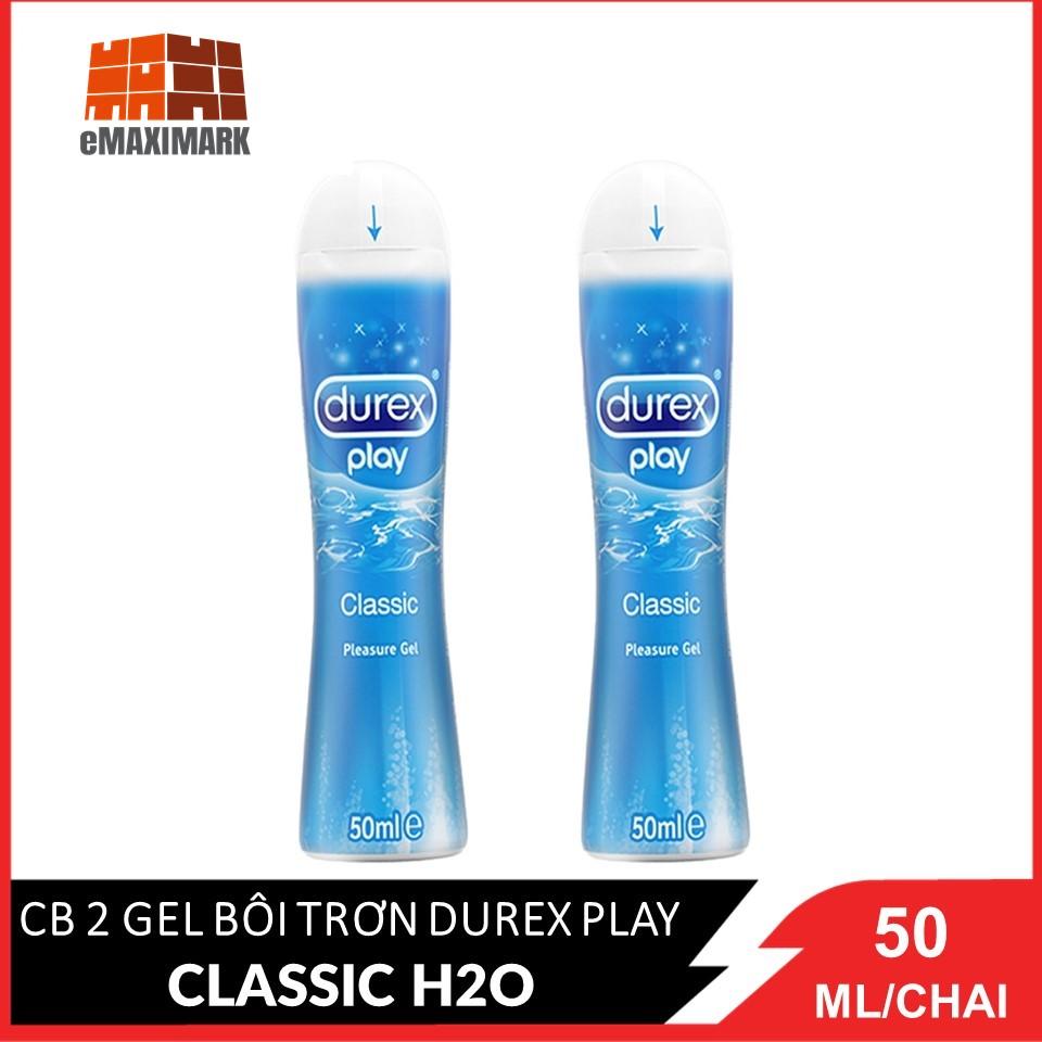 Combo 2 chai Gel bôi trơn Durex Play Classic H2O chai 50ml X2