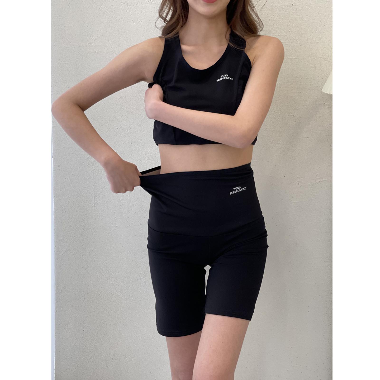 2xWomen Sauna Pants Slimming Loss Weight Sweat Crop Top Fat Burner Shorts XL