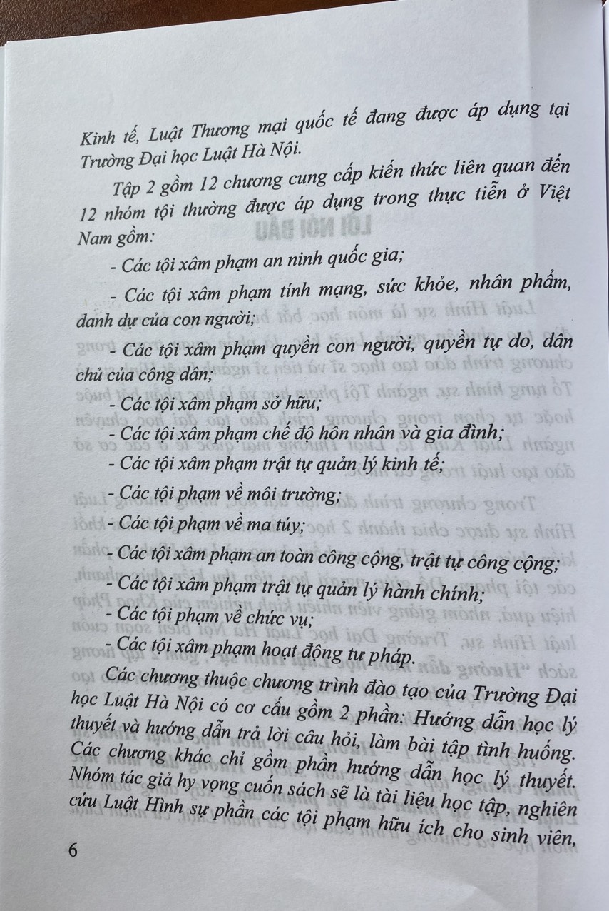 Hướng  dẫn môn học Luật Hình Sự - Phần Các Tội Phạm ( Tập 2 )