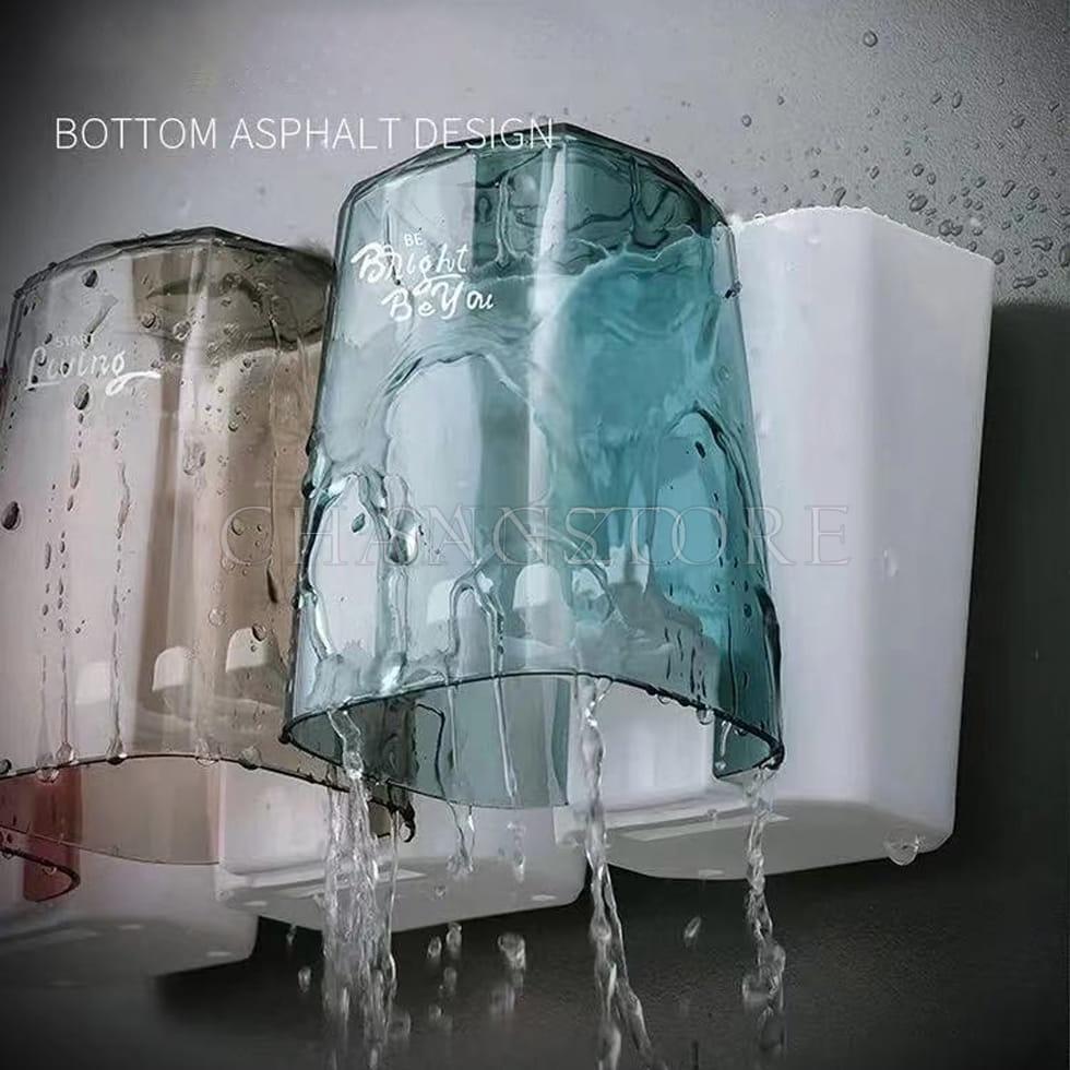 Giá Đựng Bàn Chải Đánh Răng Gắn Tường Đa Năng Mẫu Mới, Kệ đựng bàn chải cốc đánh răng dán tường tặng kèm cốc