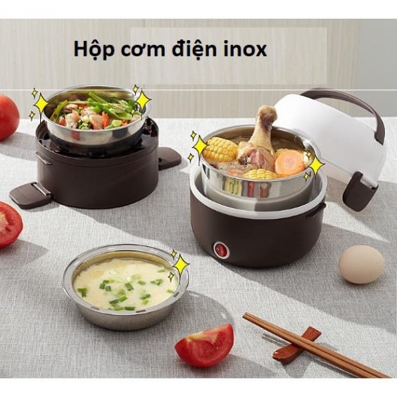 Hộp Cơm - Cặp Lồng Cơm - Cà mèn đựng cơm Cắm Điện Văn Phòng inox 3 Tầng Hâm Nóng Tiện Lợi