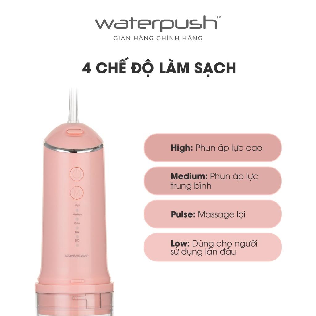 [Đèn UV diệt khuẩn 99%] Máy tăm nước du lịch cao cấp WaterPush 1903 màu hồng - Bình chứa lớn 300ML