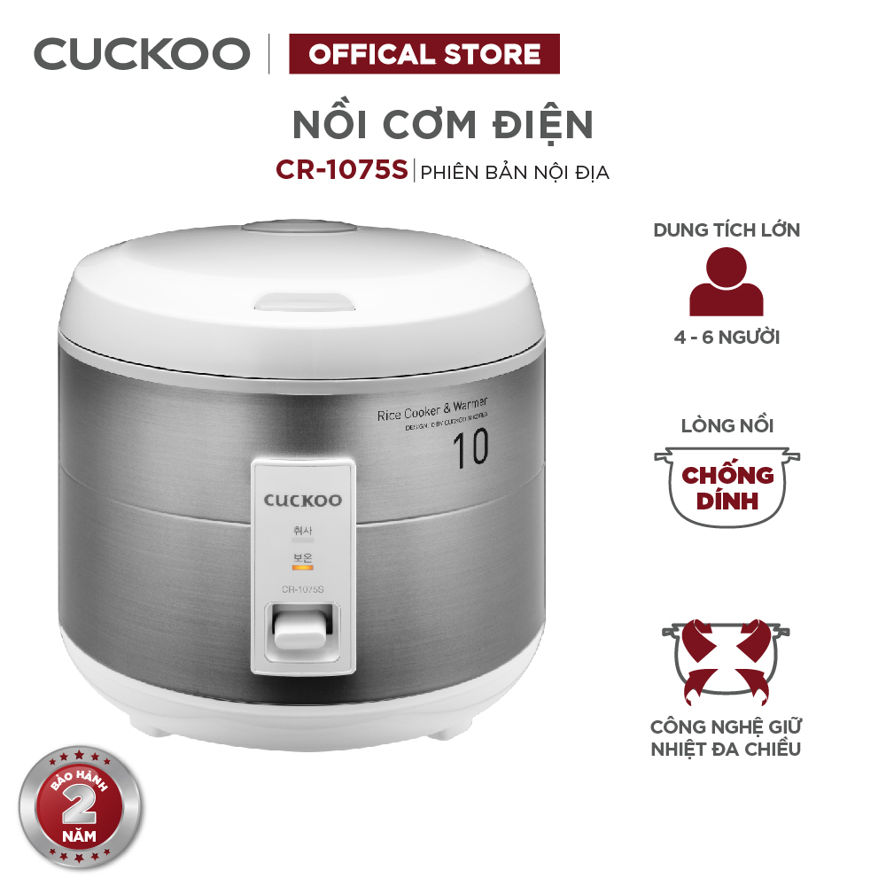 Nồi cơm điện Cuckoo CR-1075S - HÀNG CHÍNH HÃNG