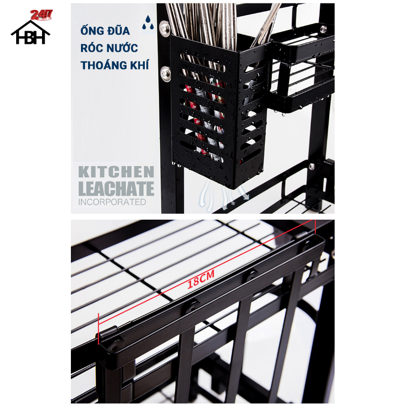 Kệ gia vị chữ E cao cấp HBH bằng thép carbon chống gỉ, chống xước, kệ đựng chai lọ gia vị đa năng, sang trọng