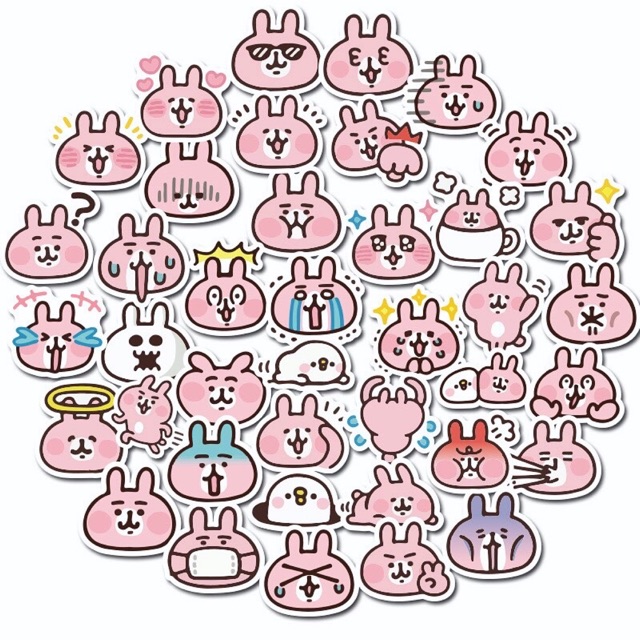 Set 60 Sticker Kanahei ảnh decal hình dán ép lụa